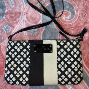 Kate spade cross body purse black and off white